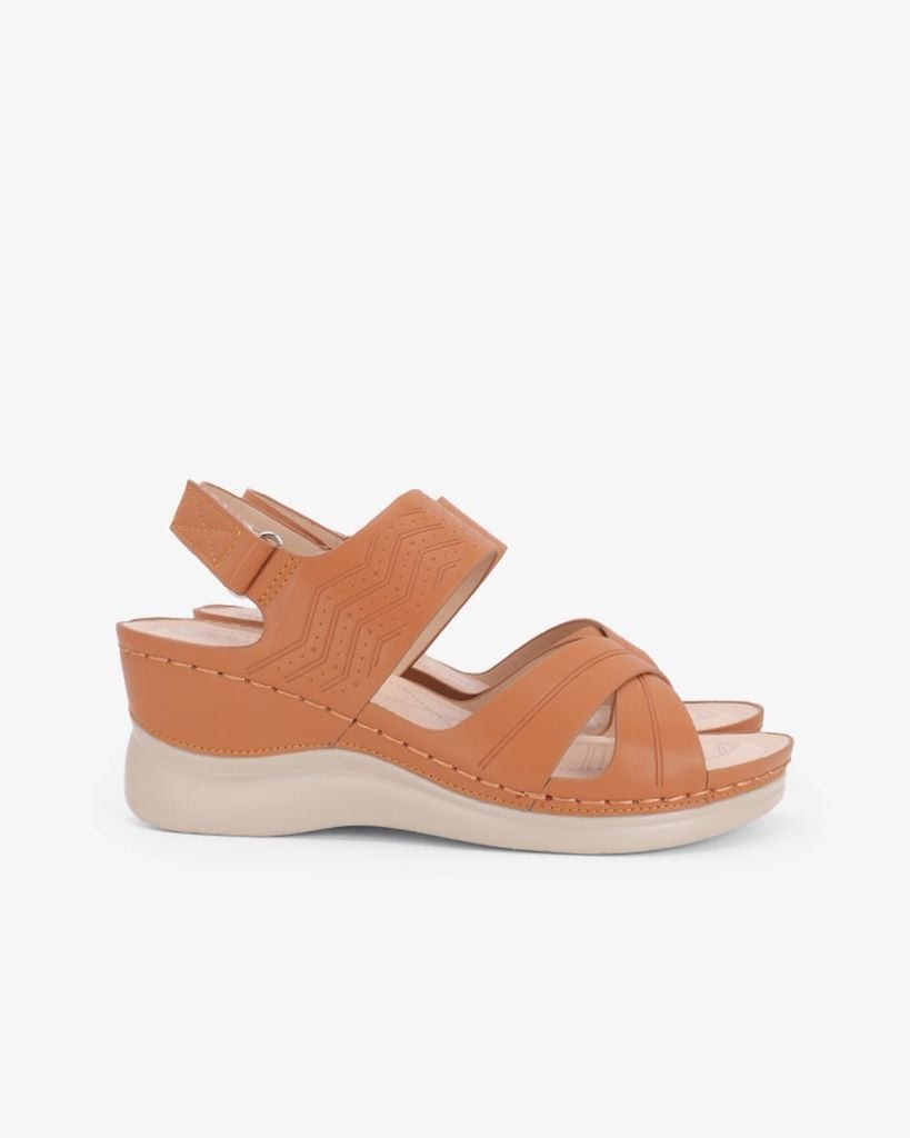 Sandal Đế Xuồng Hạnh Dung Quai Chéo Dập Vân HD0333AC