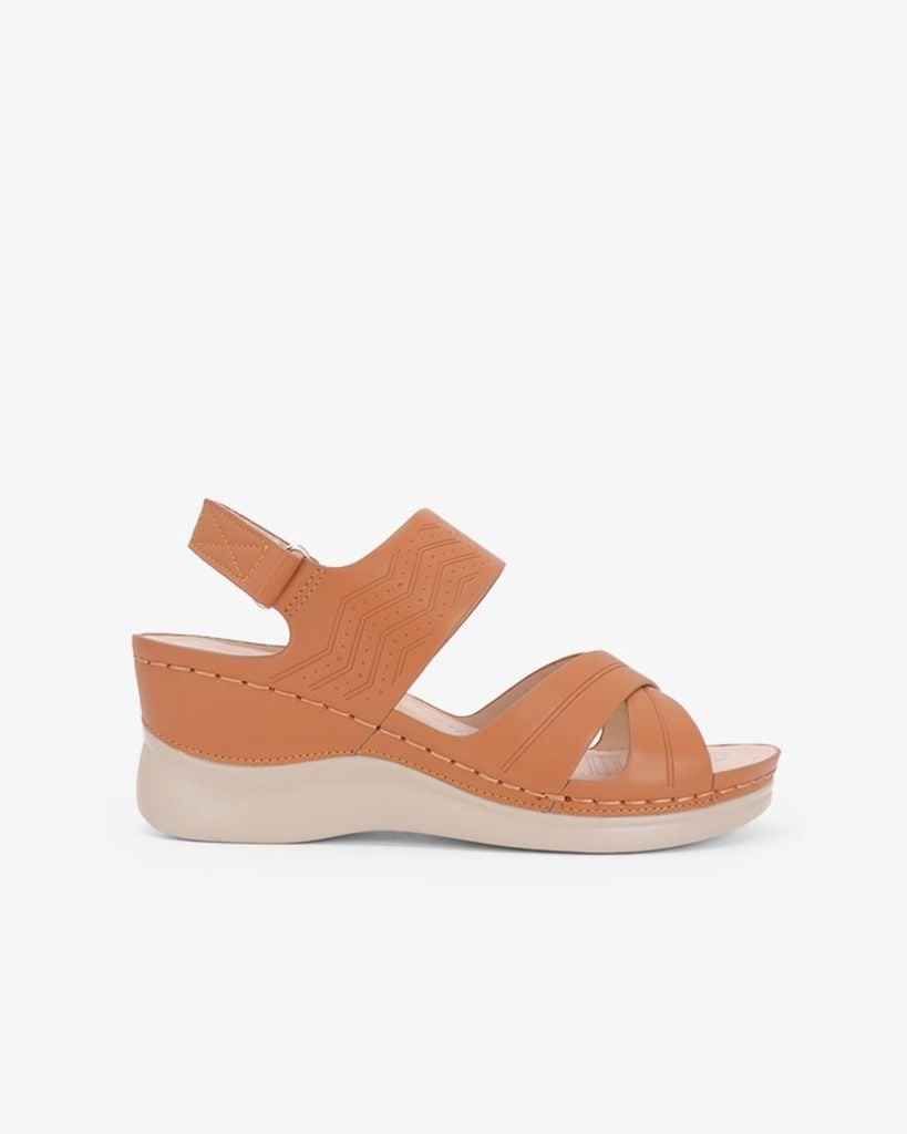 Sandal Đế Xuồng Hạnh Dung Quai Chéo Dập Vân HD0333AC
