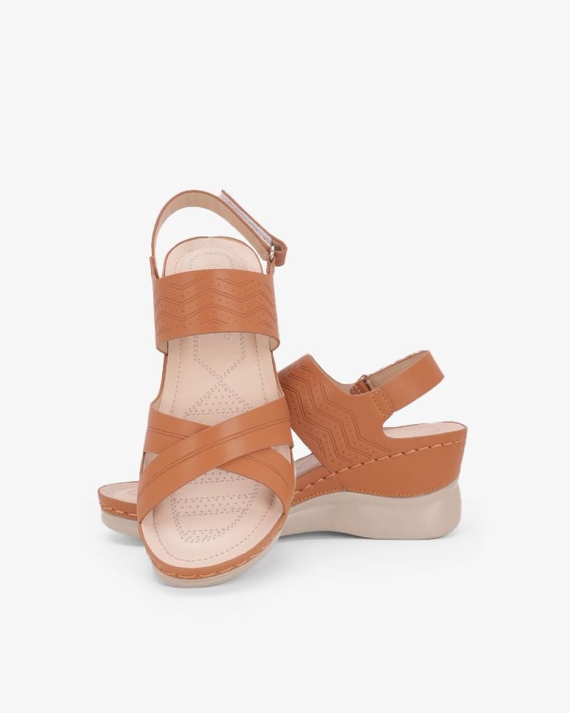 Sandal Đế Xuồng Hạnh Dung Quai Chéo Dập Vân HD0333AC