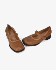 Giày Cao Gót Hạnh Dung Mũi Vuông Quai Dán HD041087AD