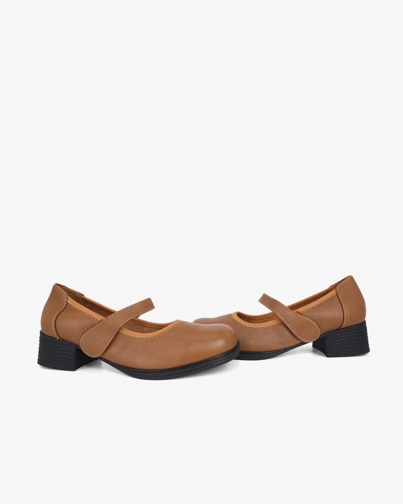 Giày Cao Gót Hạnh Dung Mũi Vuông Quai Dán HD041087AD