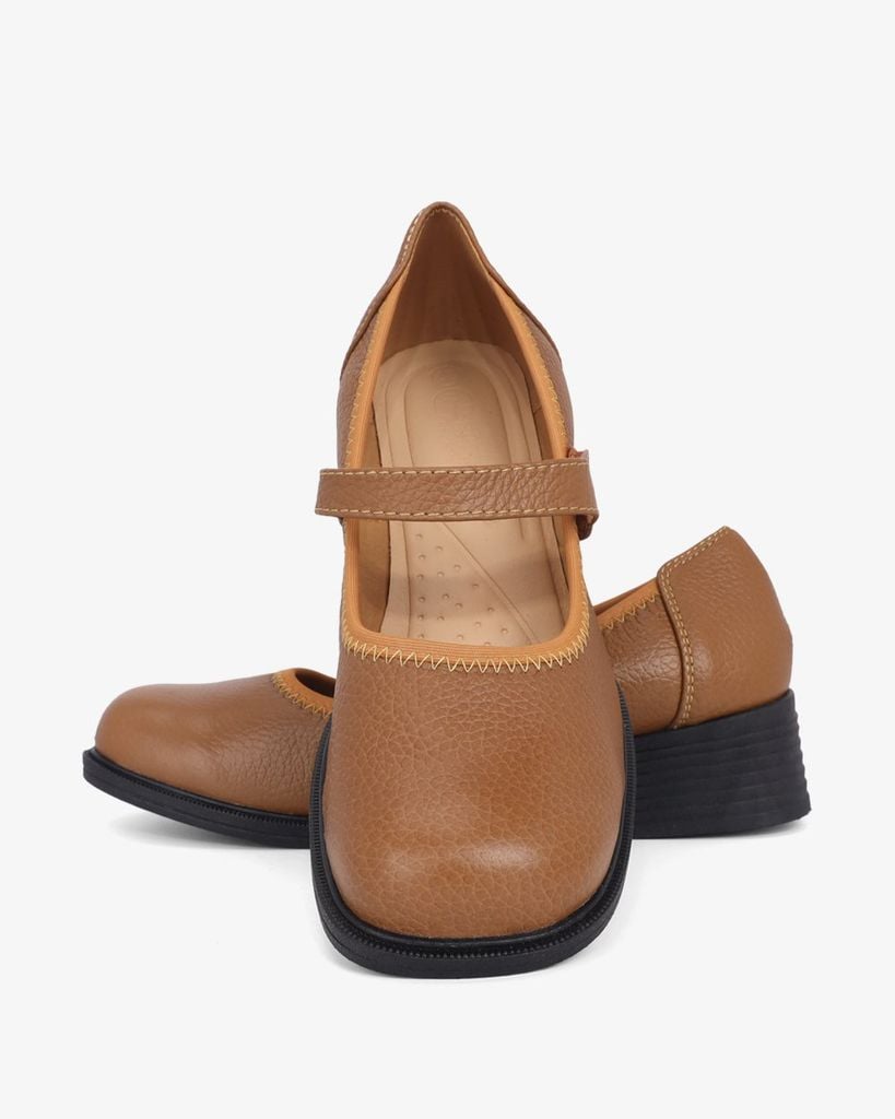 Giày Cao Gót Hạnh Dung Mũi Vuông Quai Dán HD041087AD