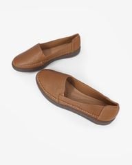 Giày Mọi Hạnh Dung Da Trơn May Chỉ Nổi HD041090AD