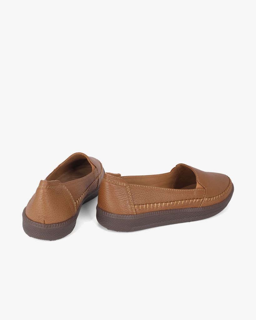 Giày Mọi Hạnh Dung Da Trơn May Chỉ Nổi HD041090AD