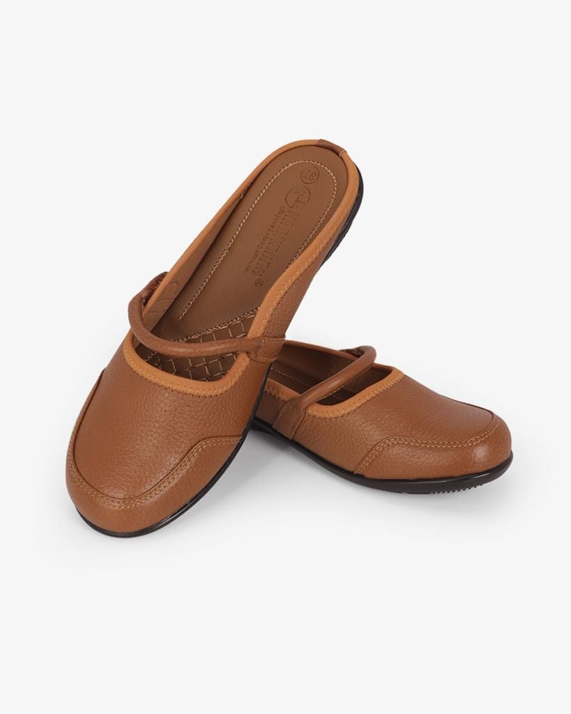 Dép Bít Mũi Hạnh Dung Chỉ Thêu Phối Quai Dán HD041113AD