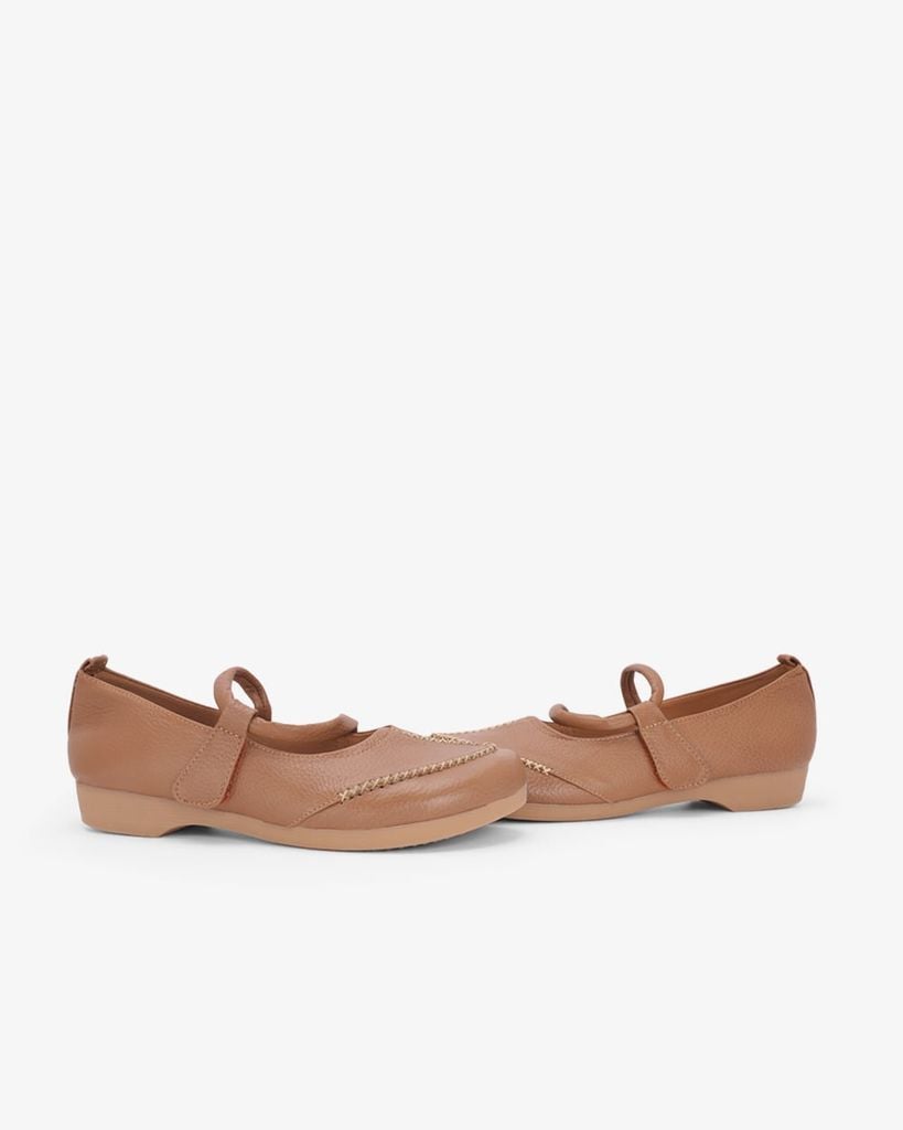 Giày Búp Bê Hạnh Dung Quai Da Vân HD041134AD