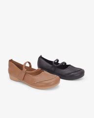 Giày Búp Bê Hạnh Dung Quai Da Vân HD041134AD