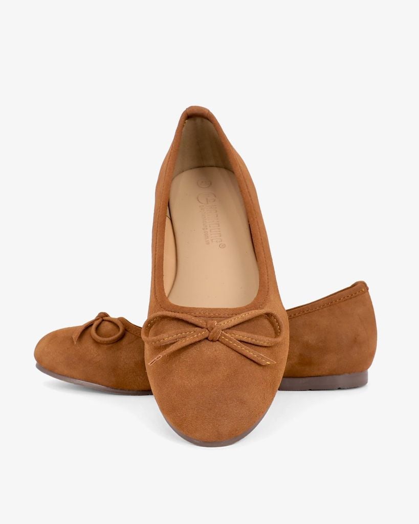 Giày Búp Bê Hạnh Dung Mũi Tròn Quai Nơ HD11112AV