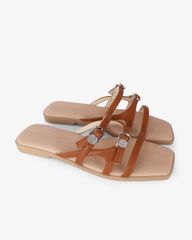 Dép Xẹp Hạnh Dung Ba Quai Mảnh Khóa Xoàn HD27330BI