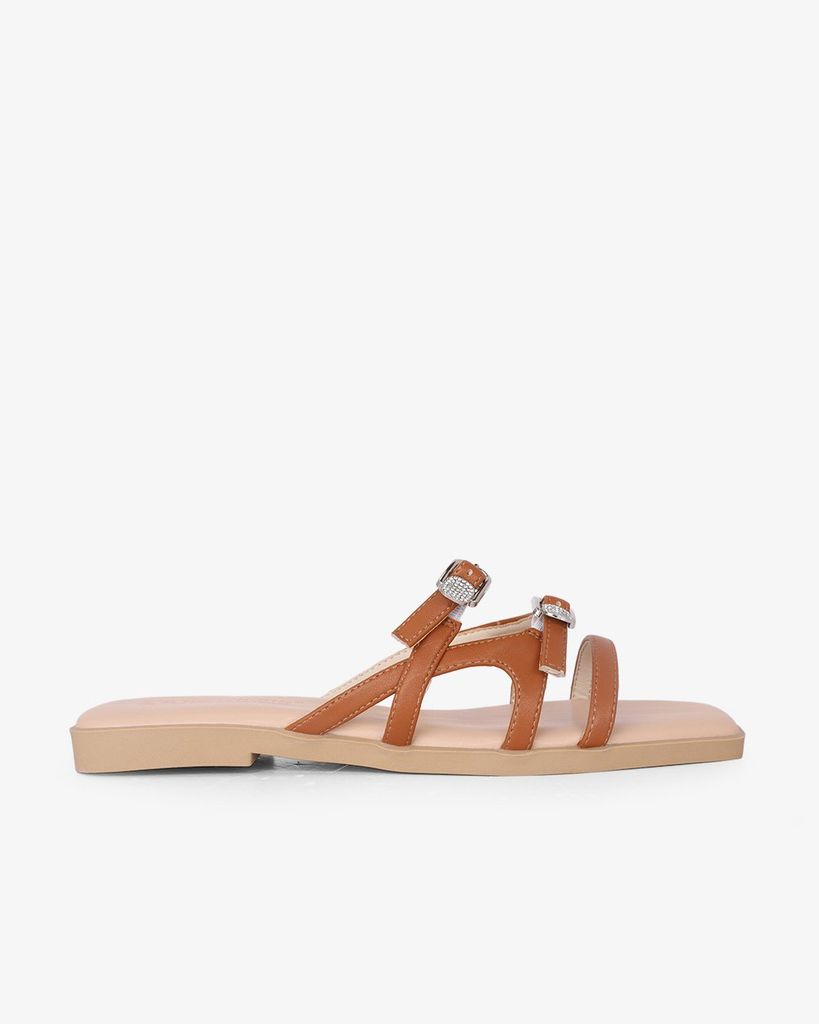 Dép Xẹp Hạnh Dung Ba Quai Mảnh Khóa Xoàn HD27330BI