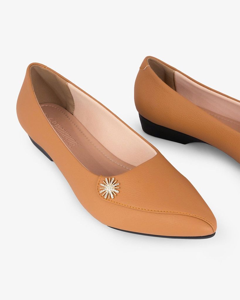 Giày Đế Xuồng Hạnh Dung Đính Hoa Tuyết HD29172AY