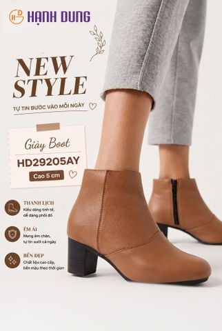 Giày Boot Hạnh Dung Khóa Kéo May HD29205AY