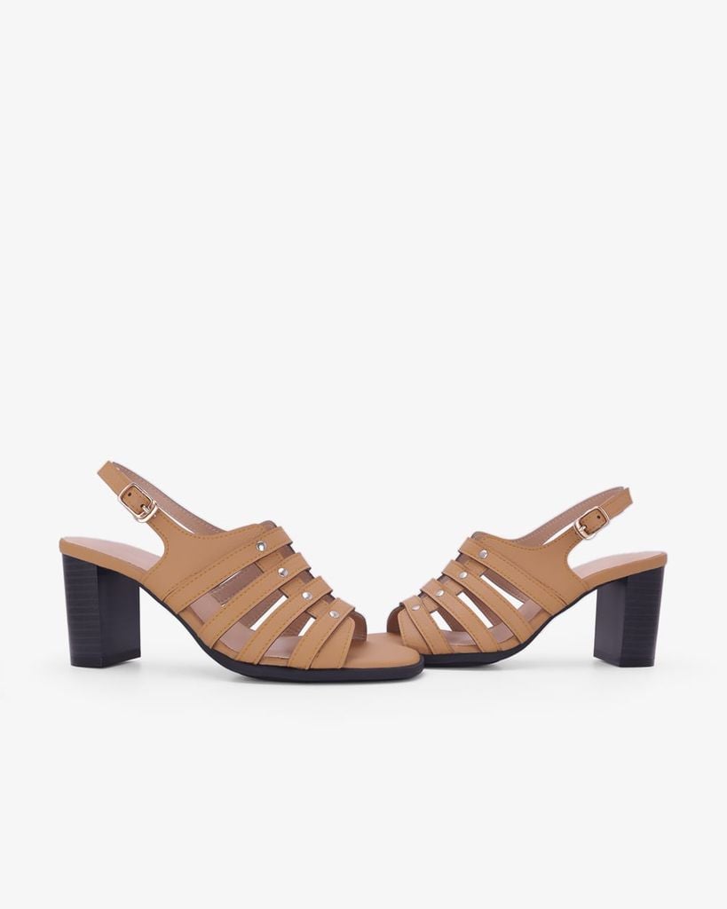 Sandal Cao Gót Hạnh Dung Quai Tán Đinh Tầng HD29206AY