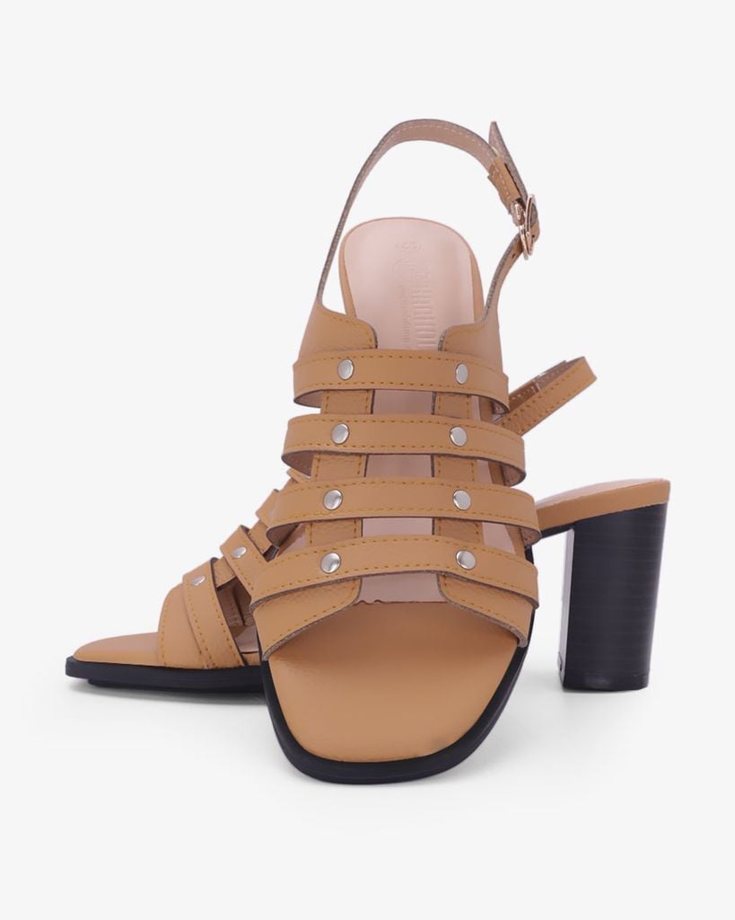 Sandal Cao Gót Hạnh Dung Quai Tán Đinh Tầng HD29206AY