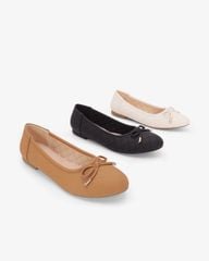 Giày Búp Bê Hạnh Dung Vuông Nơ HD29219AY