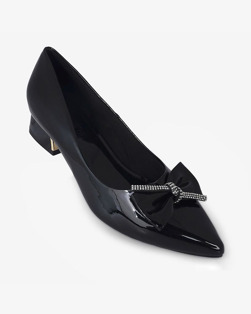 Giày Cao Gót Hạnh Dung Mũi Nhọn Nơ Dây Xoàn HD041012AD