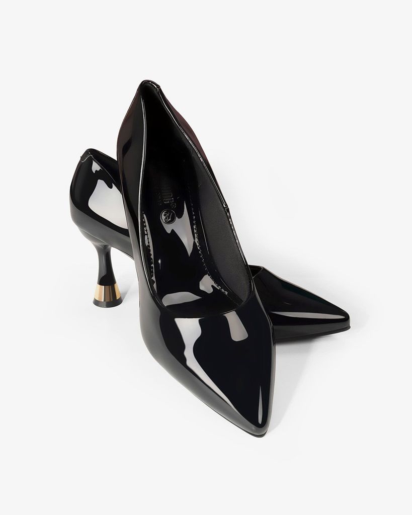 Giày Cao Gót Hạnh Dung Trơn Gót Vàng Độc Đáo HD04981AD