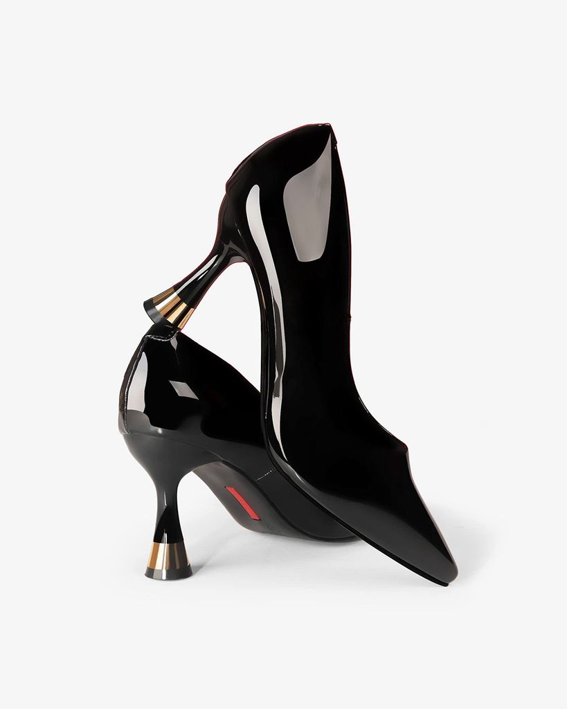 Giày Cao Gót Hạnh Dung Trơn Gót Vàng Độc Đáo HD04981AD