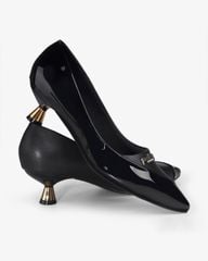 Giày Cao Gót Hạnh Dung Khóa Chữ Gót Vàng HD04983AD