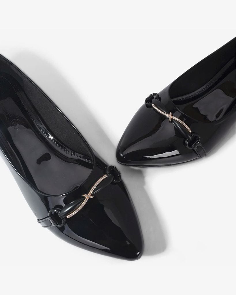 Giày Đế Xuồng Hạnh Dung Dây Khoá Xoàn HD04984AD