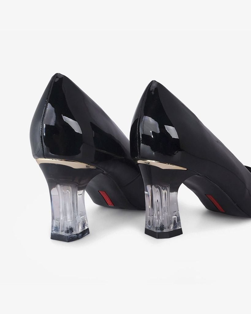 Giày Cao Gót Hạnh Dung Mũi Vuông Khóa Chữ V HD04997AD