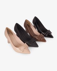 Giày Cao Gót Hạnh Dung Khóa Nơ HD11165AV