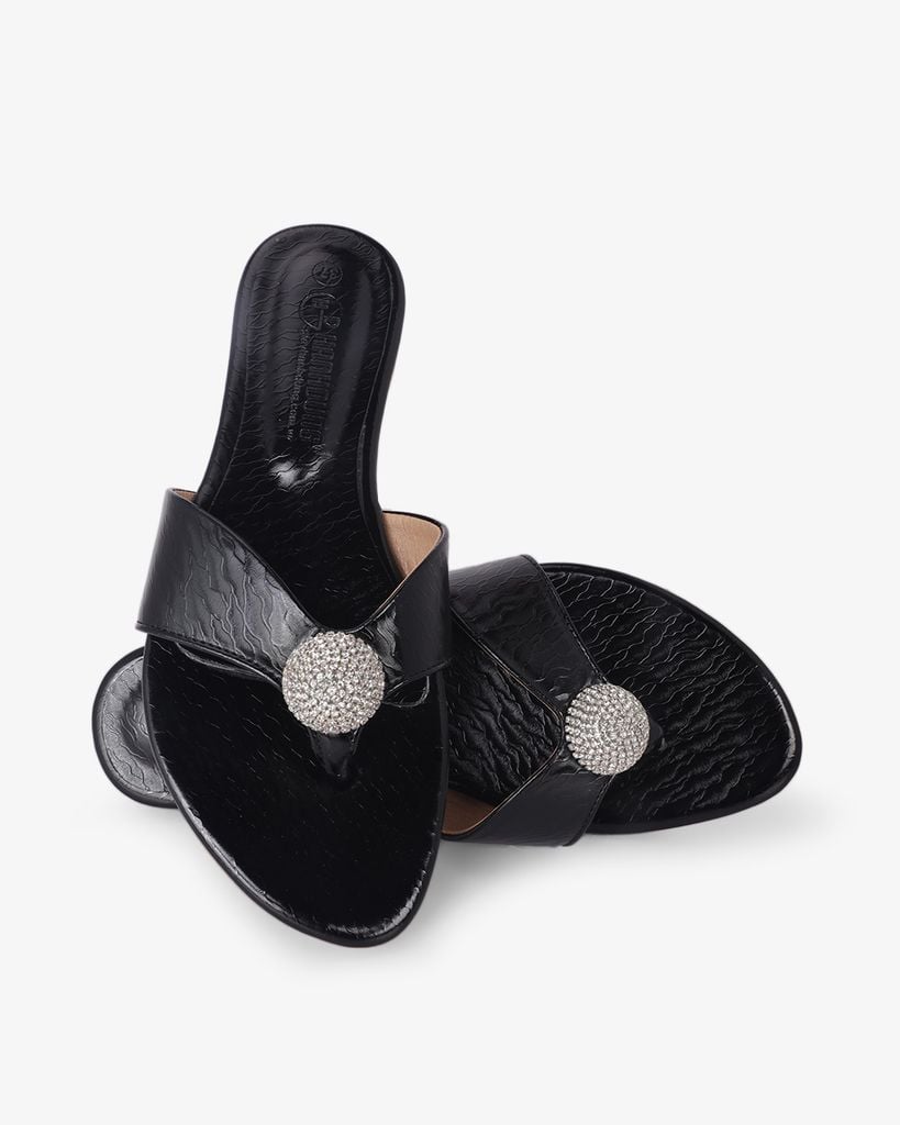 Dép Xẹp Hạnh Dung Quai Kẹp Khóa Tròn HD02247AB