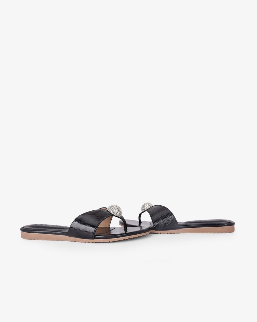 Dép Xẹp Hạnh Dung Quai Kẹp Khóa Tròn HD02247AB