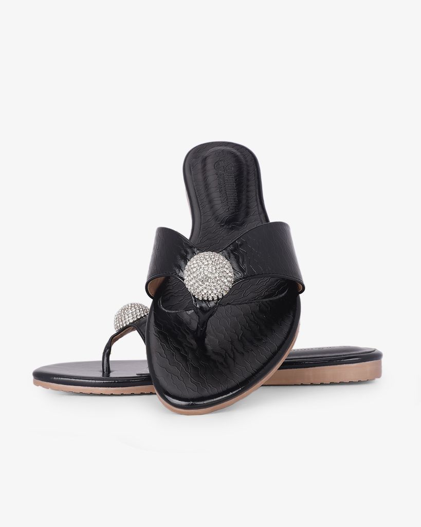 Dép Xẹp Hạnh Dung Quai Kẹp Khóa Tròn HD02247AB