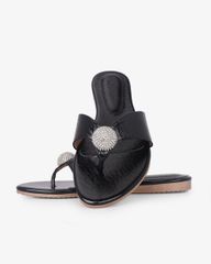 Dép Xẹp Hạnh Dung Quai Kẹp Khóa Tròn HD02247AB