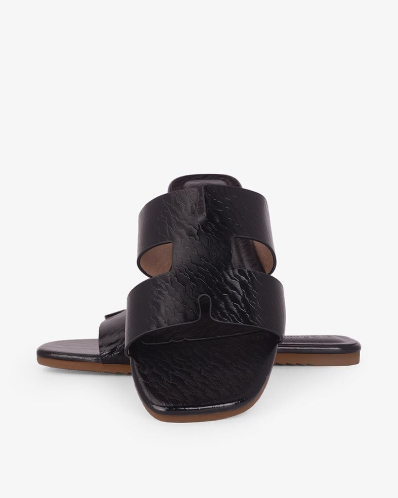 Dép Xẹp Hạnh Dung Quai Chữ H Vân Lụa HD02248AB