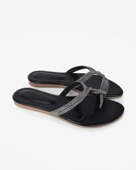 Dép Xẹp Hạnh Dung Quai Xỏ Ngón Đan Chéo HD02249AB