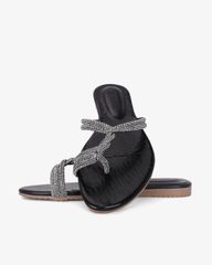 Dép Xẹp Hạnh Dung Quai Xỏ Ngón Đan Chéo HD02249AB