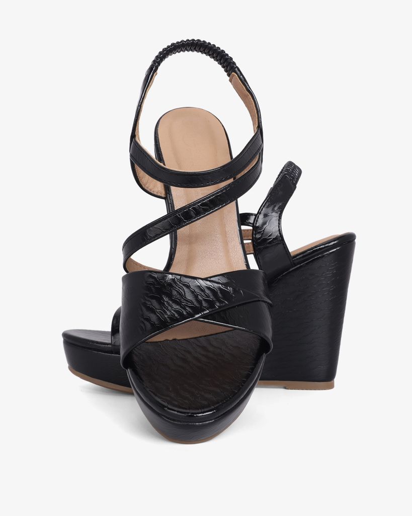 Sandal Đế Xuồng Hạnh Dung Quai Chéo Mảnh 12cm HD02250AB