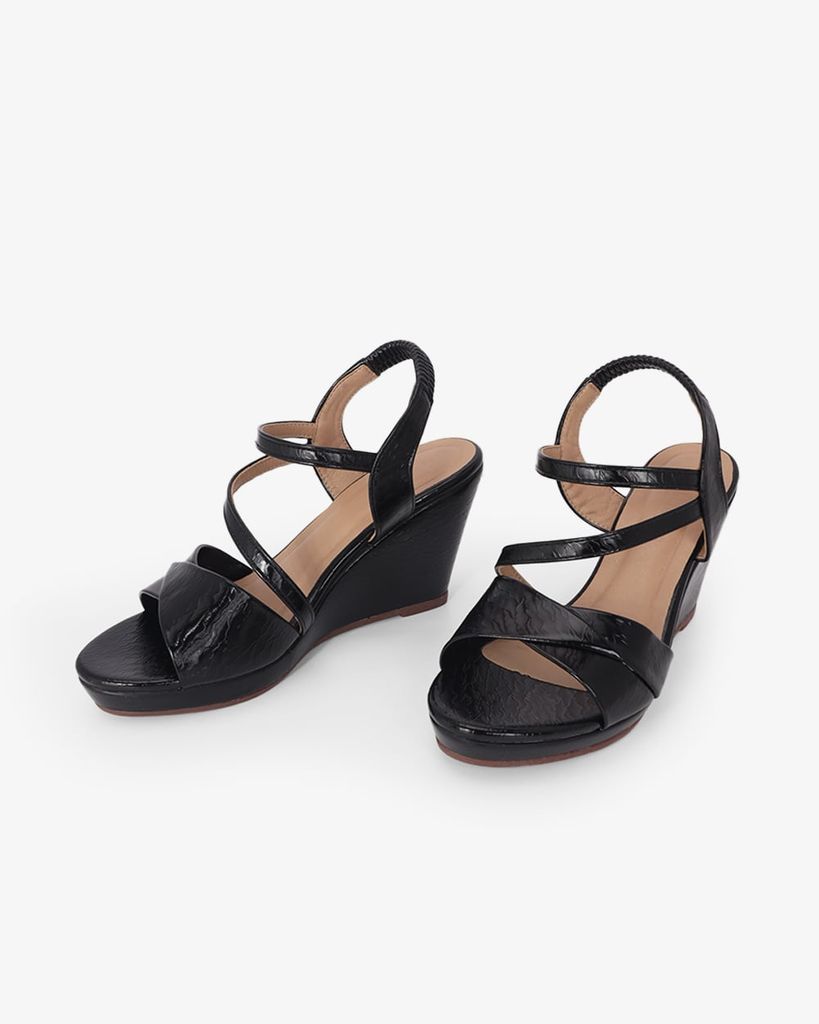 Sandal Đế Xuồng Hạnh Dung Quai Đắp Mảnh Chéo 9F HD02258AB