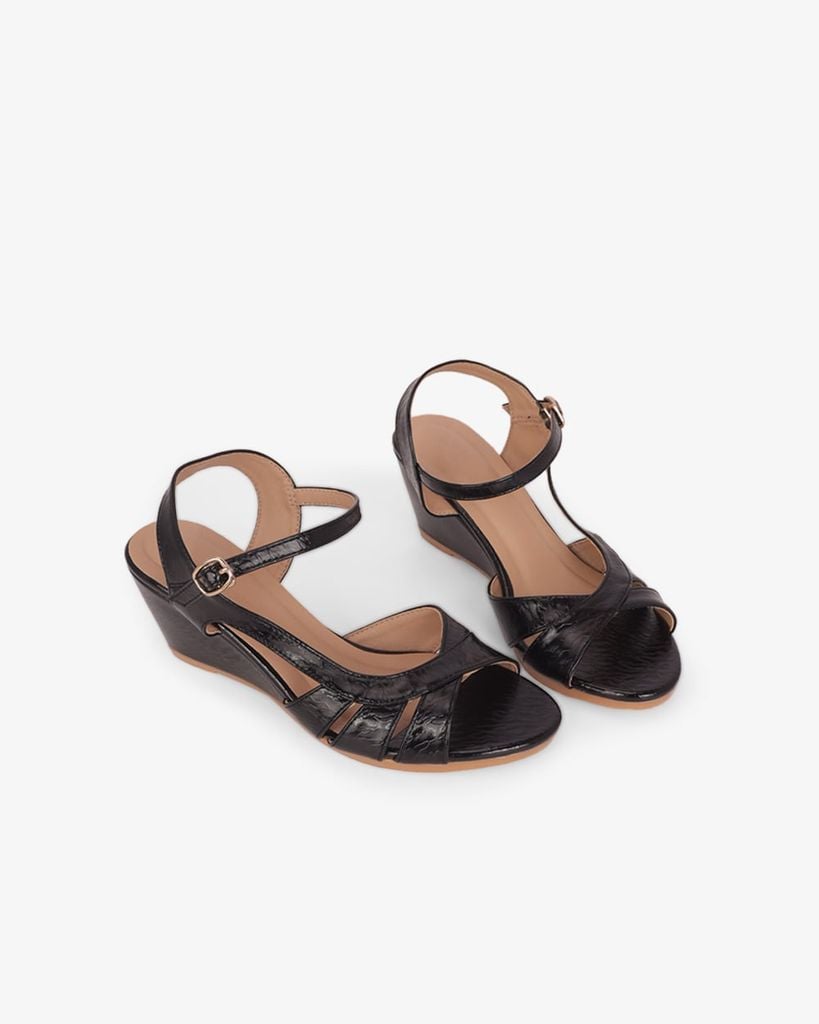 Sandal Đế Xuồng Hạnh Dung Nhiều Dây Nối Bên Vân Đá 6F HD02261AB