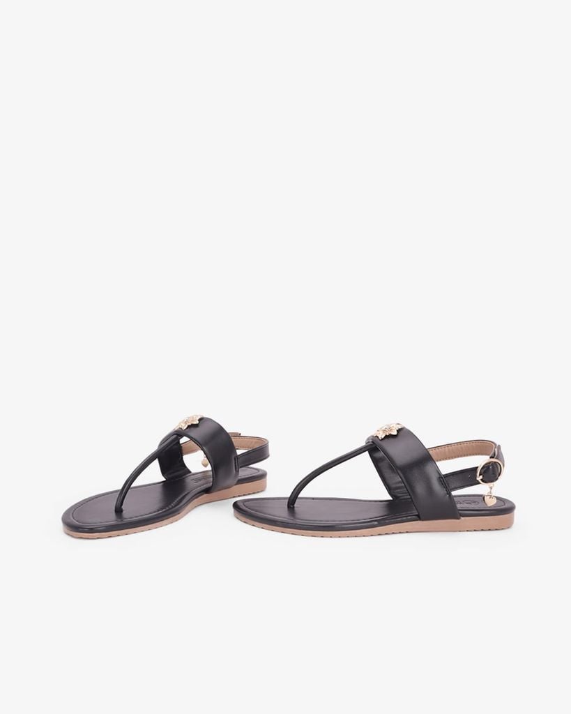 Sandal Đế Xẹp Hạnh Dung Kẹp Hoa Đính Đá HD02267AB