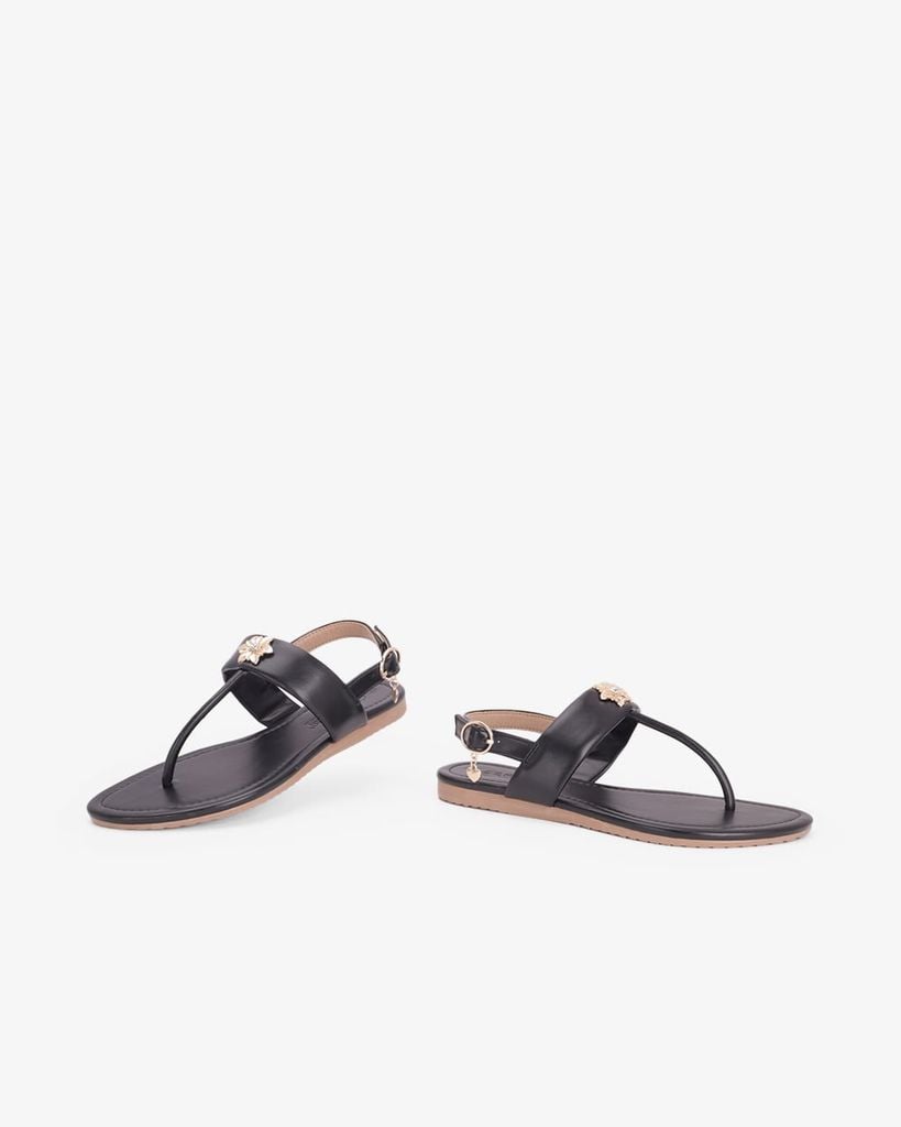 Sandal Đế Xẹp Hạnh Dung Kẹp Hoa Đính Đá HD02267AB