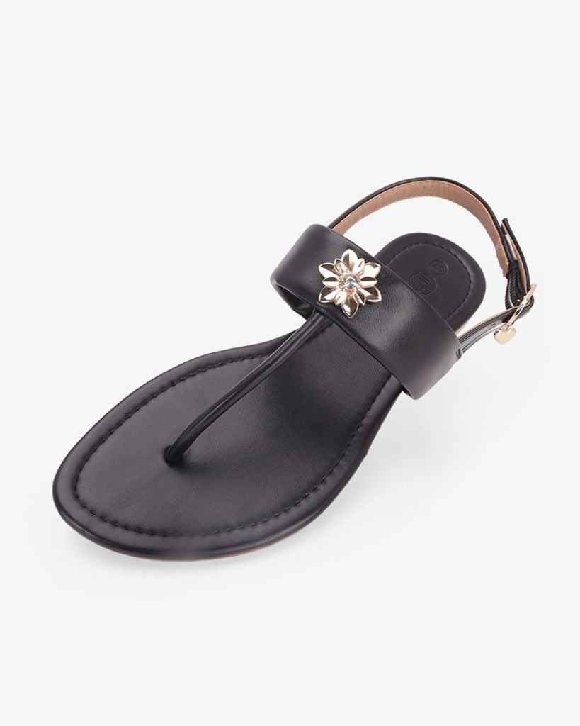 Sandal Đế Xẹp Hạnh Dung Kẹp Hoa Đính Đá HD02267AB