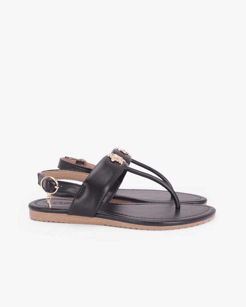 Sandal Đế Xẹp Hạnh Dung Kẹp Hoa Đính Đá HD02267AB