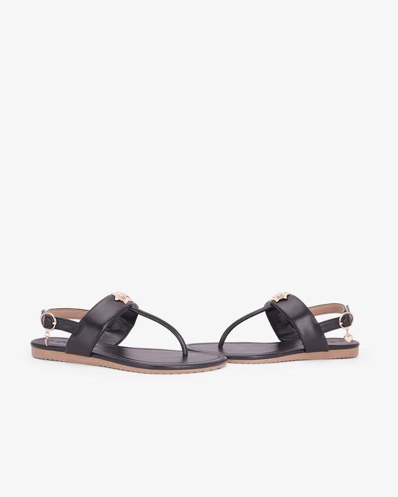 Sandal Đế Xẹp Hạnh Dung Kẹp Hoa Đính Đá HD02267AB