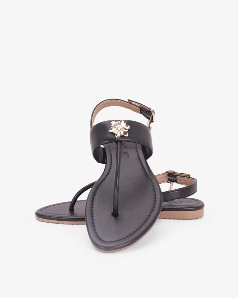 Sandal Đế Xẹp Hạnh Dung Kẹp Hoa Đính Đá HD02267AB