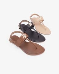 Sandal Đế Xẹp Hạnh Dung Kẹp Hoa Đính Đá HD02267AB