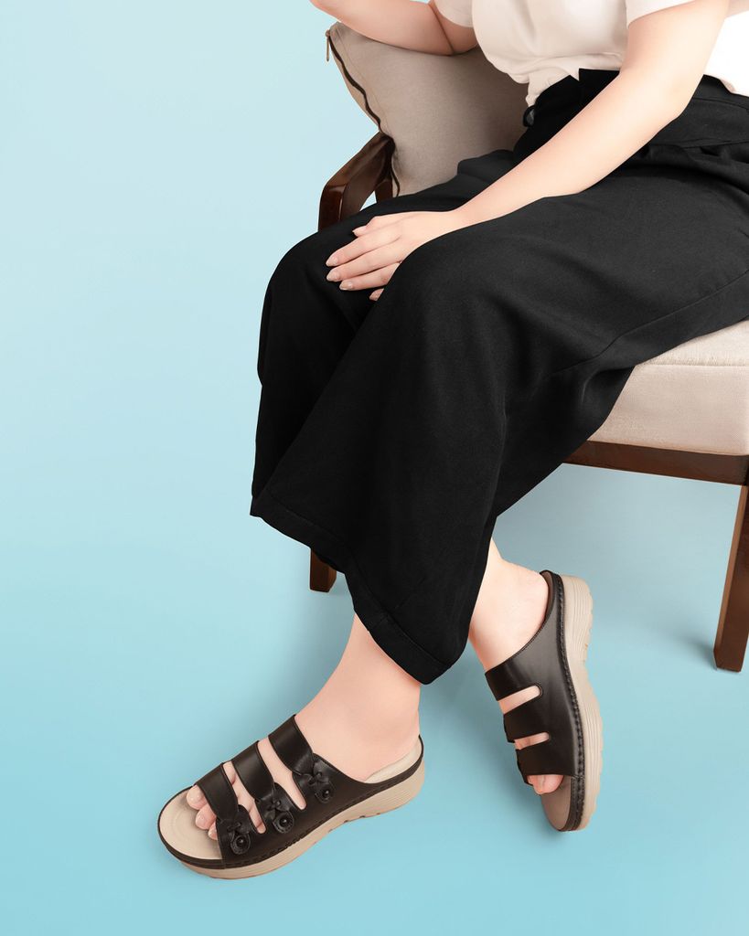 Dép Đế Xuồng Hạnh Dung Ba Quai Ngang HD0317AC