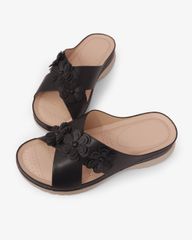 Dép Đế Xuồng Hạnh Dung Quai Đan Chéo Đính Hoa HD0327AC