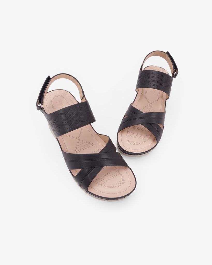 Sandal Đế Xuồng Hạnh Dung Quai Chéo Dập Vân HD0333AC