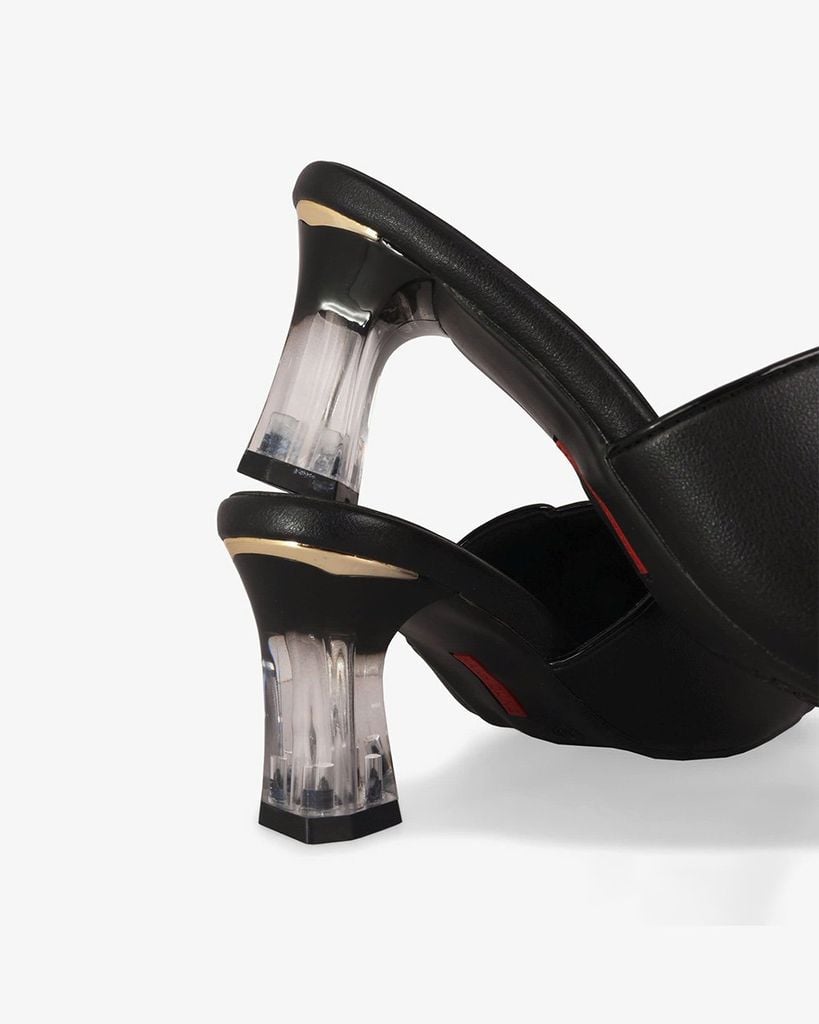 Dép Cao Gót Hạnh Dung Quai Ngang Bản Lớn Gót Mica HD041013AD