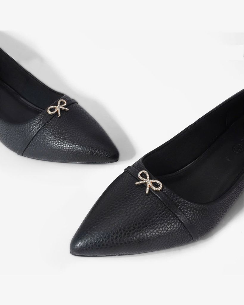 Giày Cao Gót Hạnh Dung Khóa Nơ Nhỏ HD041017AD