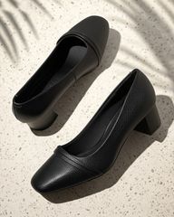 Giày Cao Gót Hạnh Dung Mũi Vuông Hai Dây Ngang HD041019AD