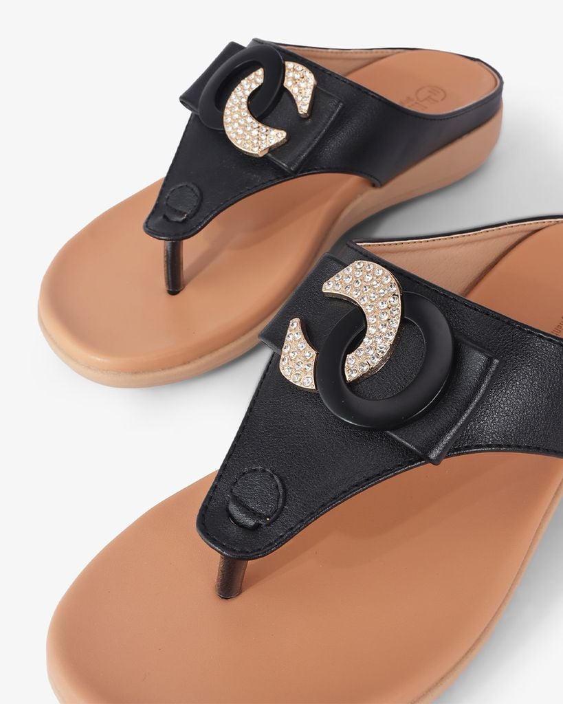 Dép Đế Xuồng Hạnh Dung Kẹp Xỏ Ngón Khóa OC HD041022AD